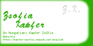 zsofia kapfer business card
